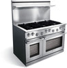 Dacor E48DF76EPS 48 Inch Pro-Style Dual-Fuel Range with 6 Sealed Burners & Third Element European Convection System: Stainless Steel