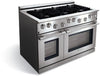 Dacor E48DF76EPS 48 Inch Pro-Style Dual-Fuel Range with 6 Sealed Burners & Third Element European Convection System: Stainless Steel