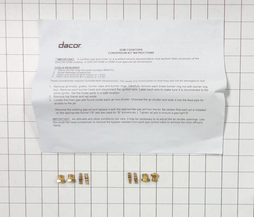 Dacor Svc Conversion Kit Ng Sealev - DE81-03006A