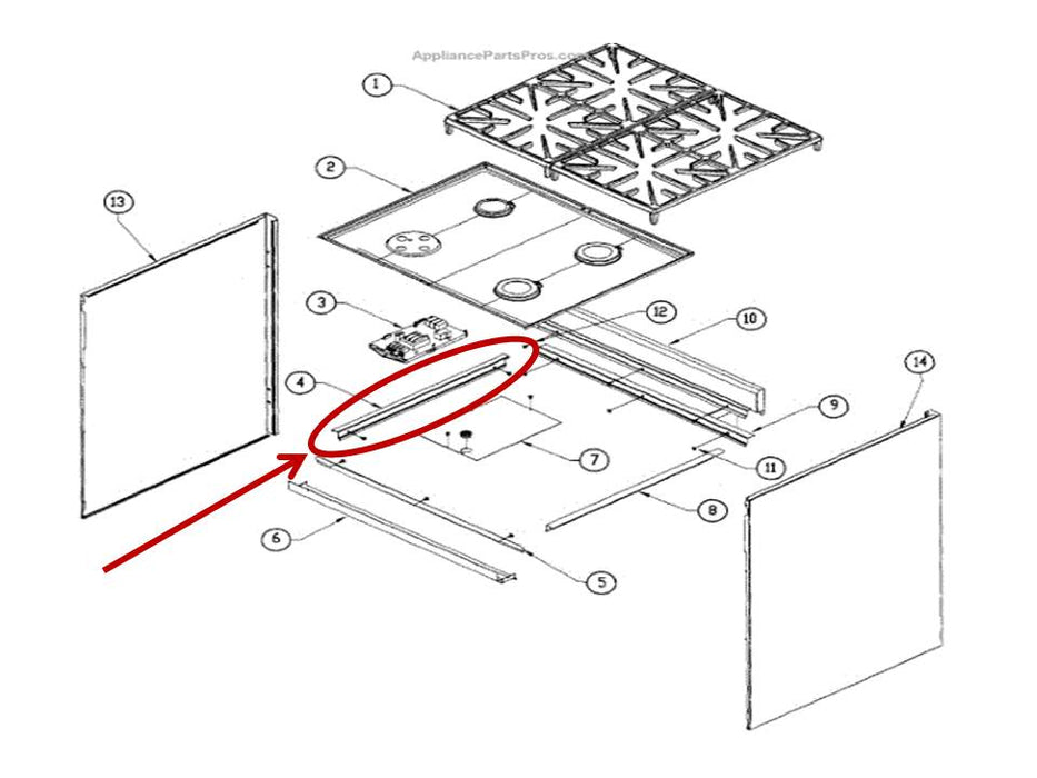 Dacor DE81-06531A Top Left Side Trim