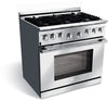 Dacor E36DF76EPS 36 Inch Freestanding Dual-Fuel Range with 6 Sealed Burners & Third Element European Convection System: Stainless Steel