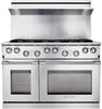 Dacor E48DF76EPS 48 Inch Pro-Style Dual-Fuel Range with 6 Sealed Burners & Third Element European Convection System: Stainless Steel