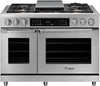 Dacor HDER48S/NG 48 Inch Dual Fuel Range with Four-Part Pure Convection