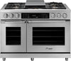 Dacor HDER48S/NG/H 48 Inch Dual Fuel Range with Four-Part Pure Convection