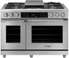 Dacor HDPR48S/LP/H 48 Inch Freestanding Professional Dual Fuel Range with 6 Sealed Burners